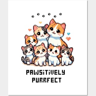 Pixel Cats Pet Pawsitively Purrfect Posters and Art